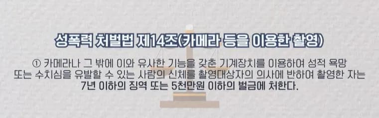 지하철몰카범 처벌 수위와 가중 처벌 대상 여부