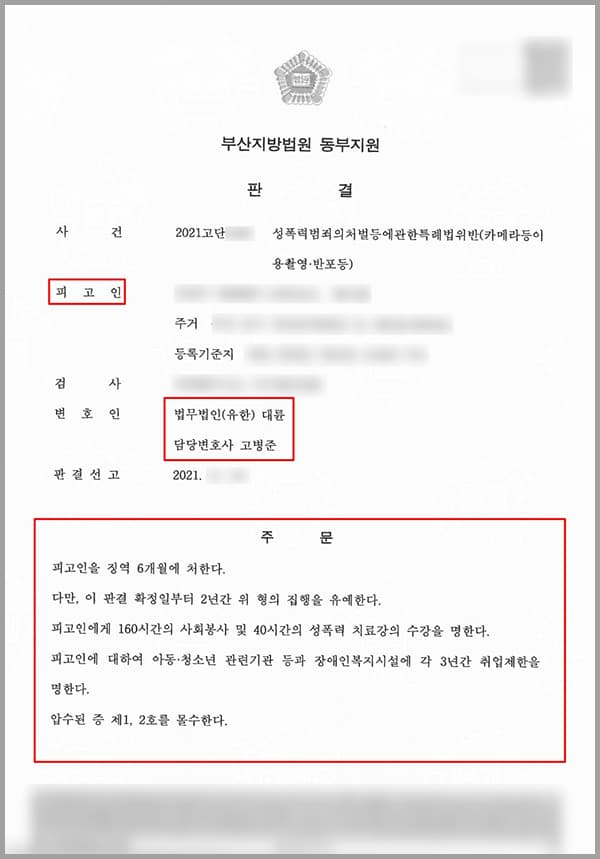 의뢰인과 피해자 A 씨는 연인 관계입니다. 사건 당일 둘은 저녁식사 후 근처 편의점에 들려 주류를 구입한 뒤 이 사건 발생 장소인 호텔로 갔습니다. 구매한 술을 마시며 함께 사진과 영상도 찍으면서 즐거운 시간을 보내기도 하였죠.연인 관계였던 둘은 성관계를 갖게 되었고, 도중 자신의 스마트폰 카메라가 켜져 있었다는 사실을 모르는 상태였고, 더군다나 자동으로 촬영이 되는 앱을 사용했었습니다. 이후 의뢰인이 휴대폰 화면을 잘못 터치하여 영상 촬영이 시작된 것이었습니다. 촬영이 시작되는 소리를 들은 A 씨는 놀라면서 의뢰인에게 신고를 하겠다고 화를 내었는데요. 이후 A 씨의 신고에 경찰이 출동하였고, 의뢰인은 현행범으로 체포되었습니다.현행범으로 체포된 의뢰인은 경찰 조사에 적극적으로 협조하였습니다. 또한 A 씨에게도 계속해서 사과를 하였죠. 하지만 A 씨는 의뢰인의 사과를 받아주지 않는 상황이었는데요. 결국 혼자서 해결하기 힘들다고 판단한 의뢰인은 저희 법무법인 대륜의 성범죄전문센터 전담팀을 찾아 도움을 요청하셨습니다.