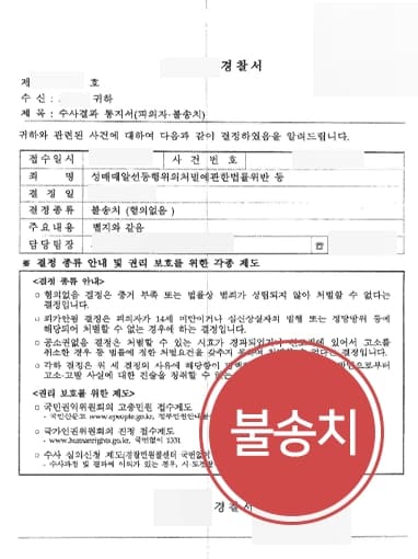 [성범죄변호사 성공사례] 성매매알선 등 다수 혐의 경찰 단계 불송치 종결