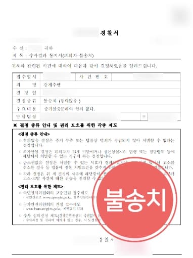 [강제추행죄 불송치] 성범죄로펌, 의뢰인 억울함 밝혀 추행 혐의없음 종결 성공