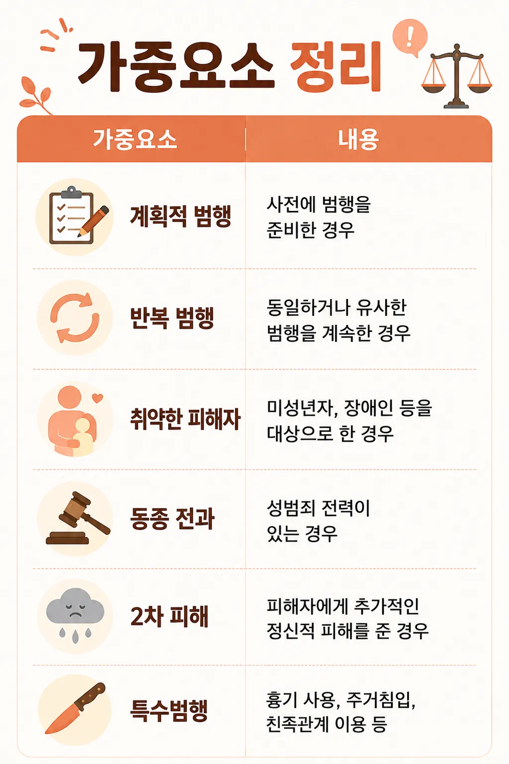 성범죄벌금 대법원 양형위원회 가중요소 기준 정리