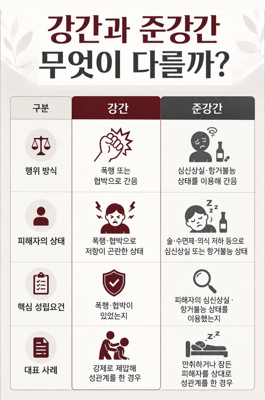 준강간고소 절차와 수사 과정에서 알아야 할 핵심 사항을 정리한 콘텐츠